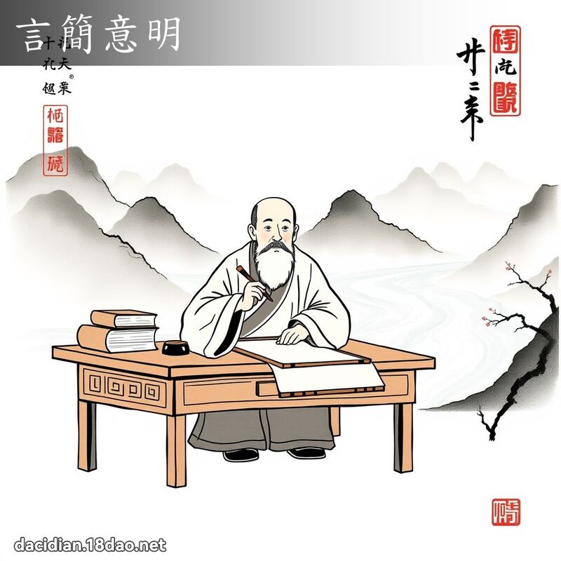 言简意明 配图