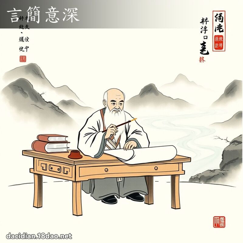 言简意深 配图