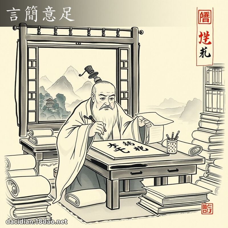 言简意足 配图