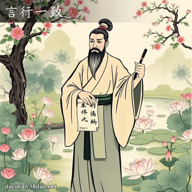 言行一致 配图