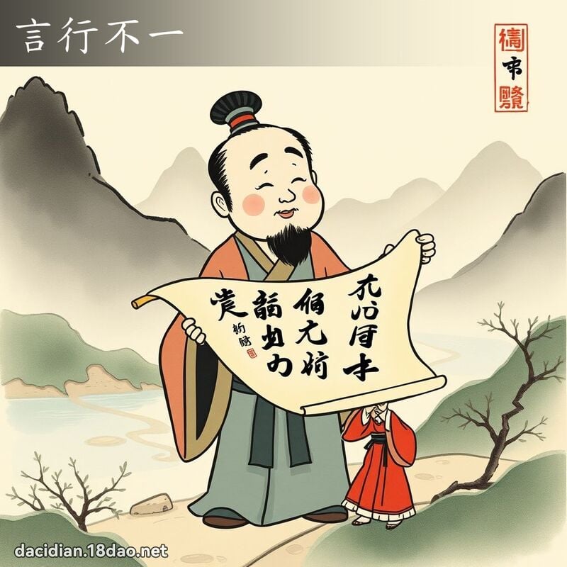 言行不一 配图