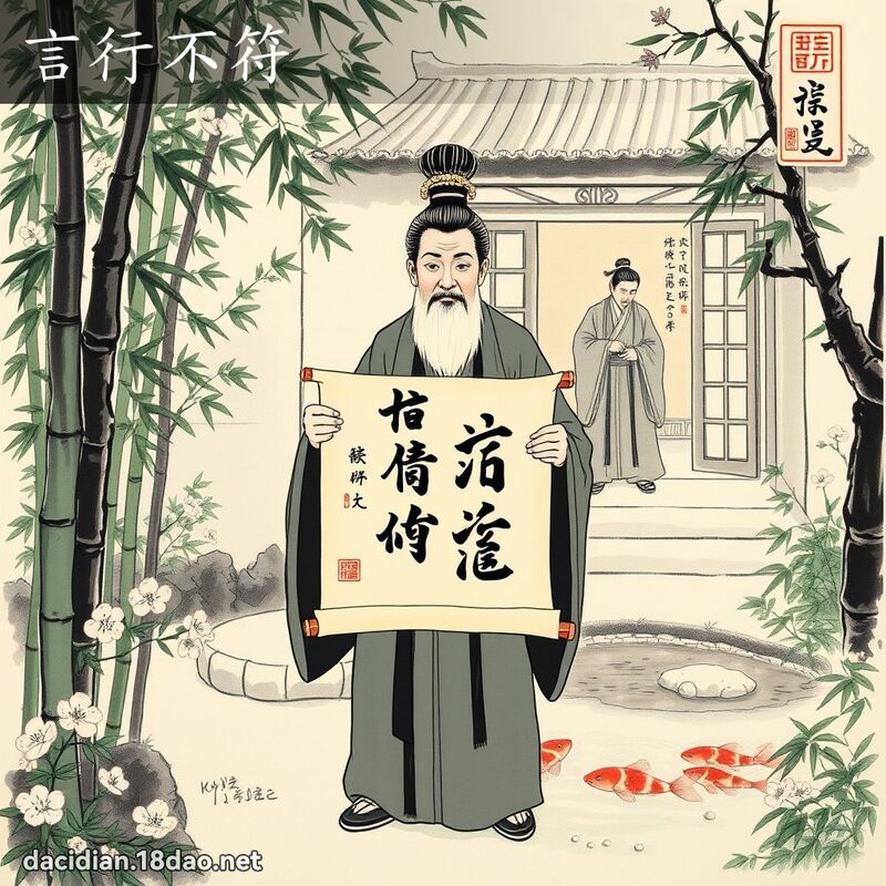 言行不符 配图
