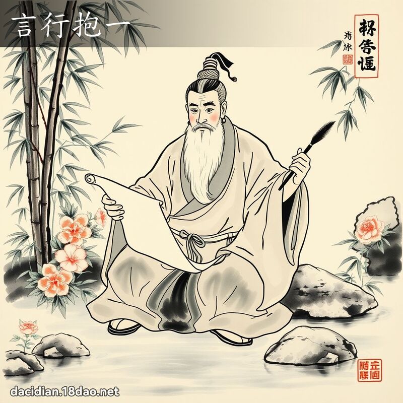 言行抱一 配图