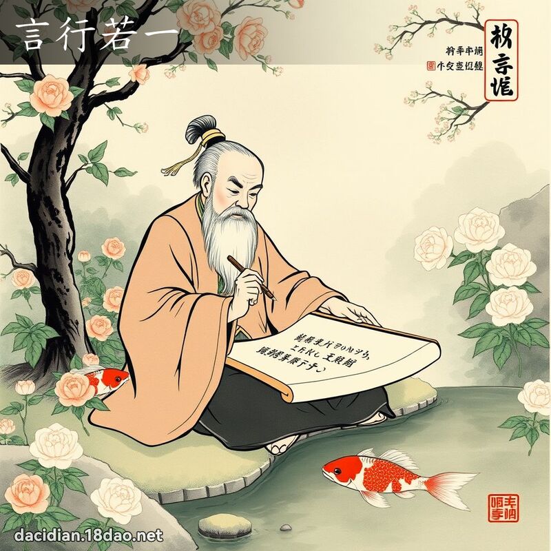 言行若一 配图