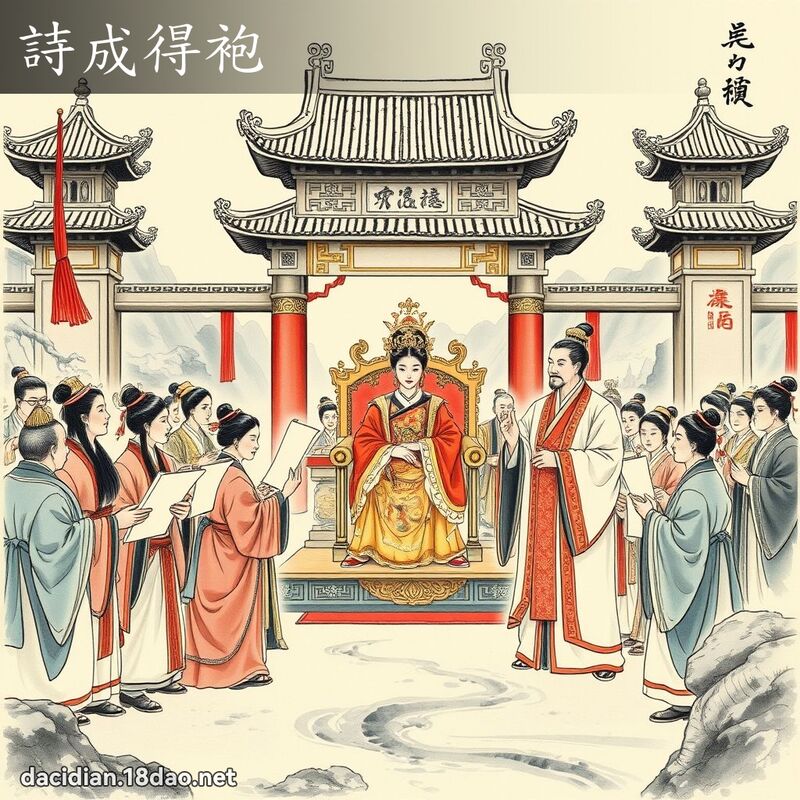 诗成得袍 配图