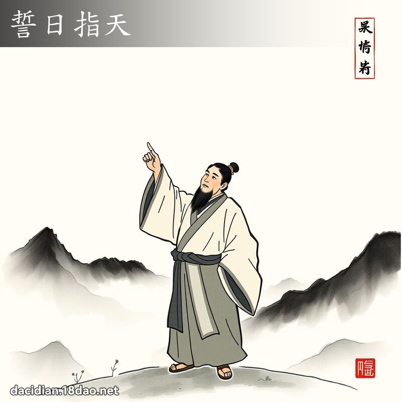 誓日指天 配图