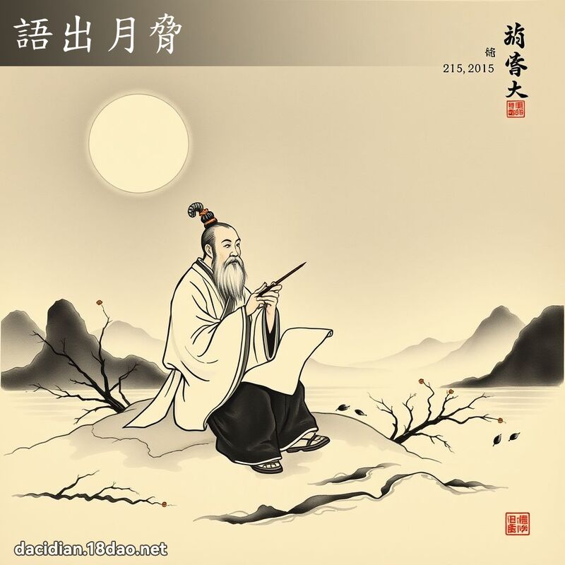 语出月胁 配图