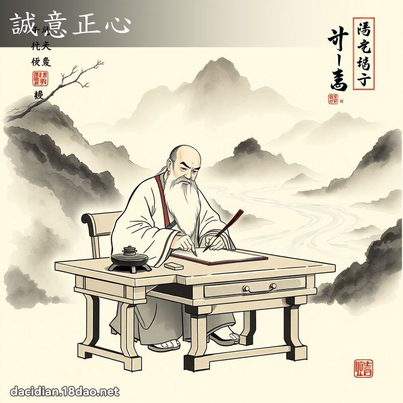 诚意正心 配图