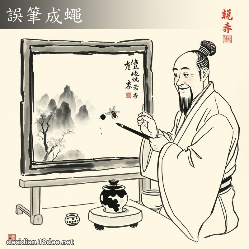 误笔成蝇 配图