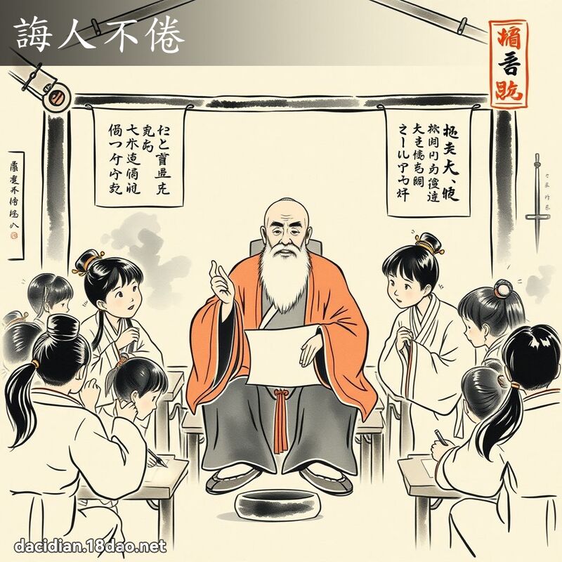 诲人不倦 配图