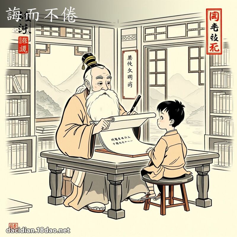 诲而不倦 配图
