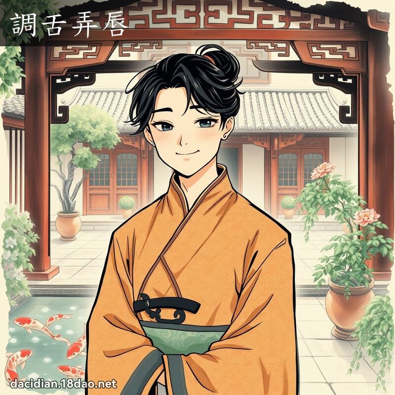 调舌弄唇 配图