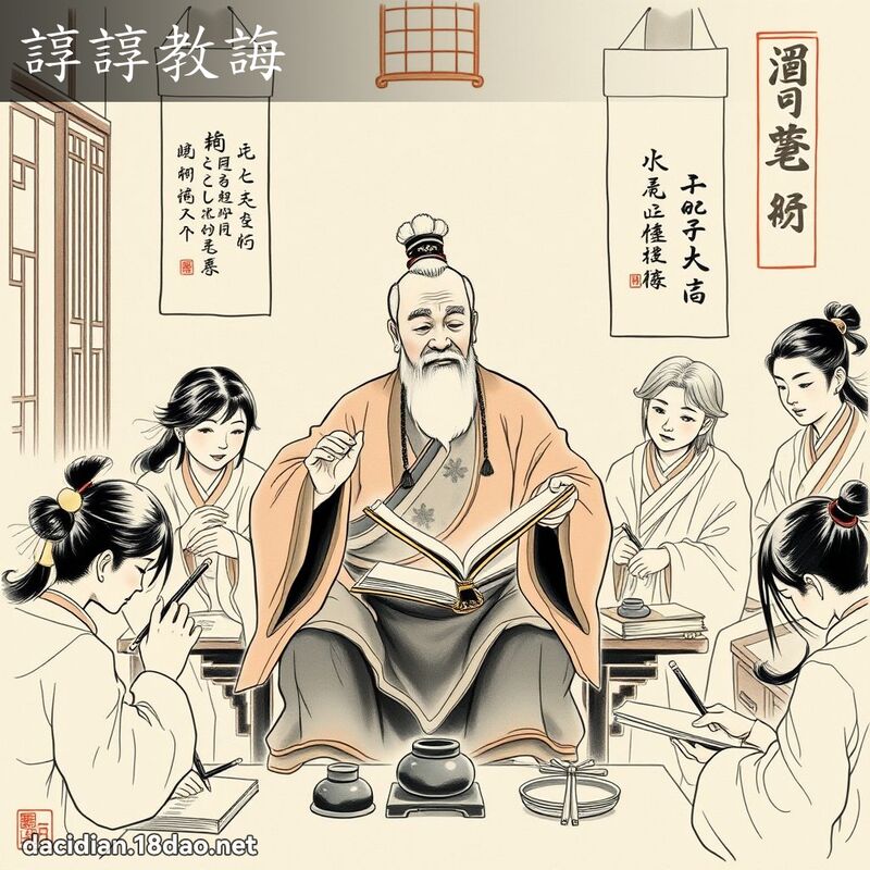 谆谆教诲 配图
