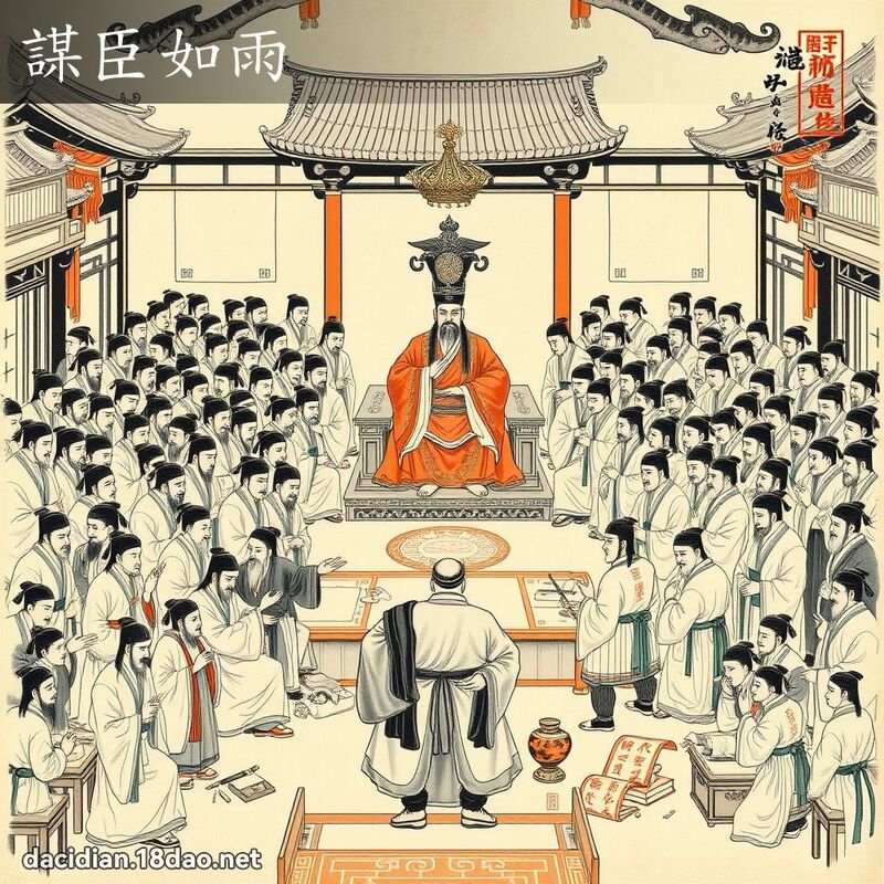 謀臣如雨 - 中華成語配圖