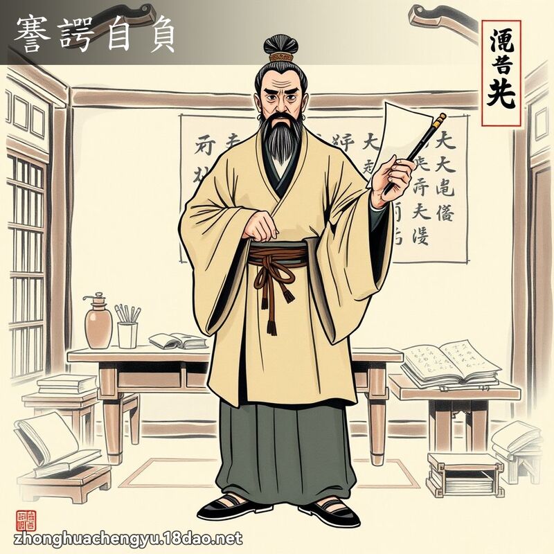 謇諤自負 - 中華成語配圖