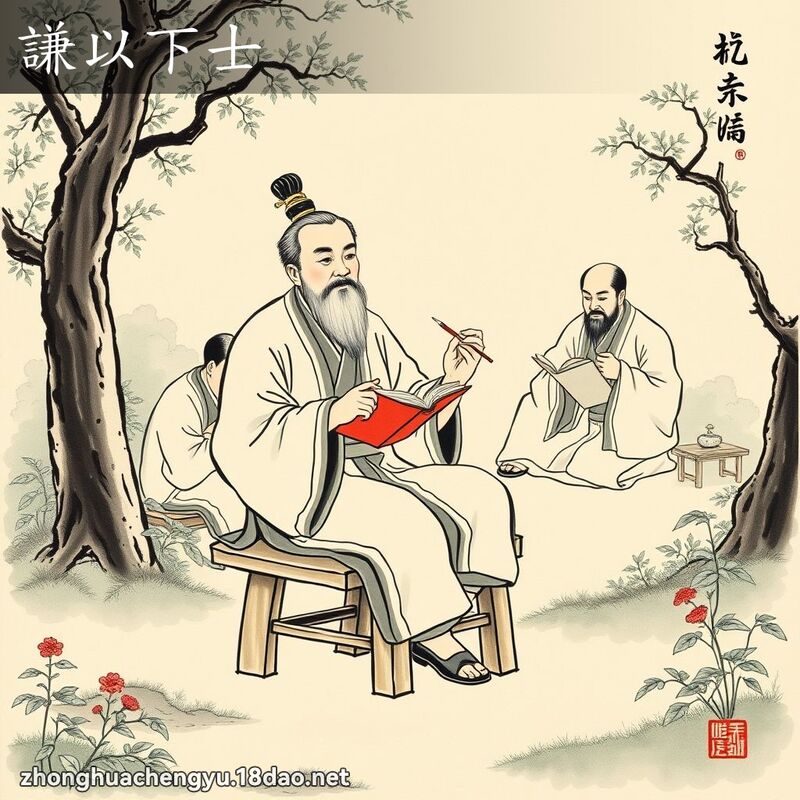 谦以下士 - 中华成语配图