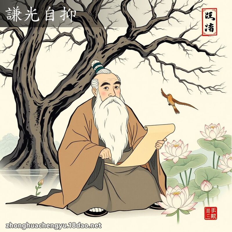 谦光自抑 - 中华成语配图
