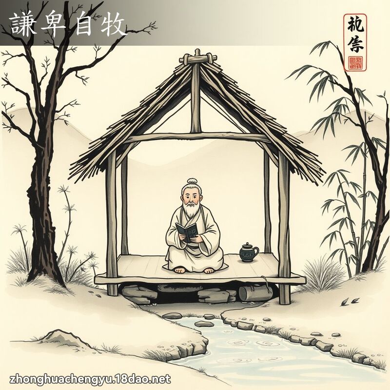 謙卑自牧 - 中華成語配圖