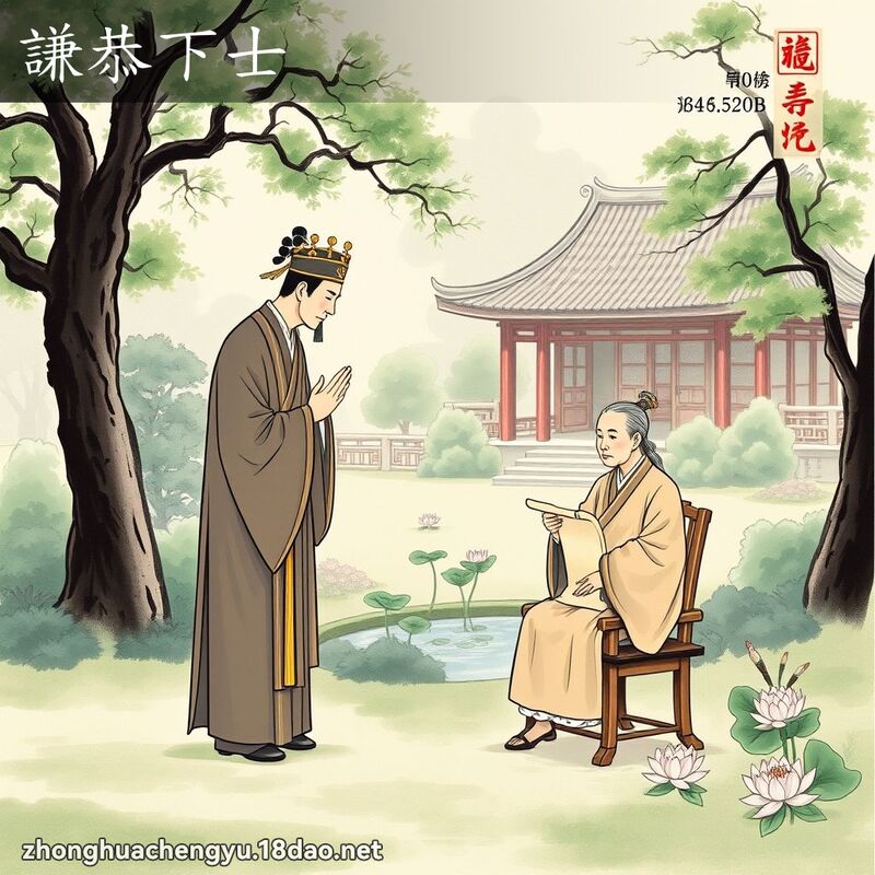 謙恭下士 - 中華成語配圖