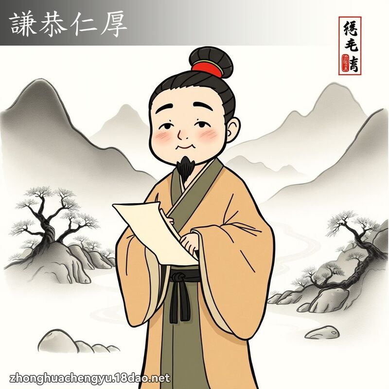 謙恭仁厚 - 中華成語配圖