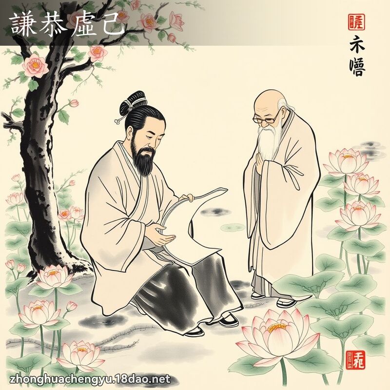 謙恭虛己 - 中華成語配圖