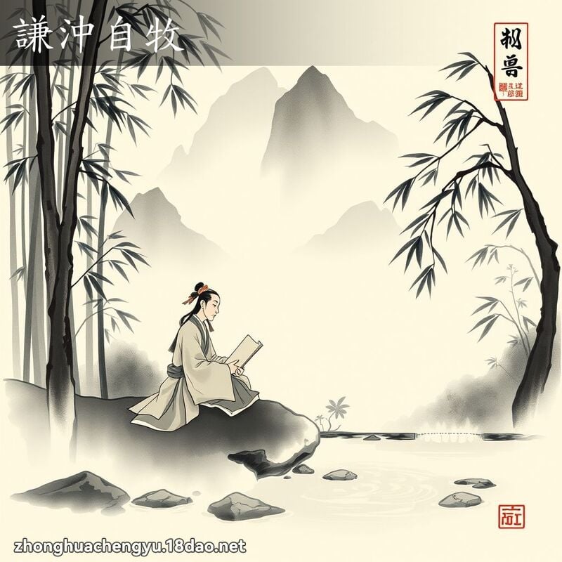 謙沖自牧 - 中華成語配圖