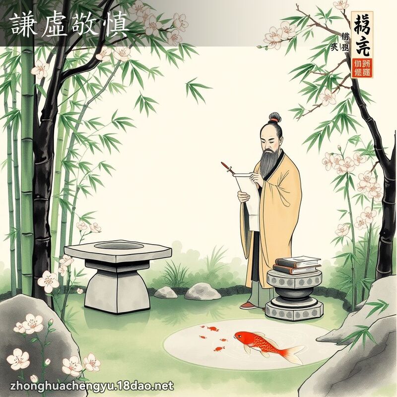 謙虛敬慎 - 中華成語配圖