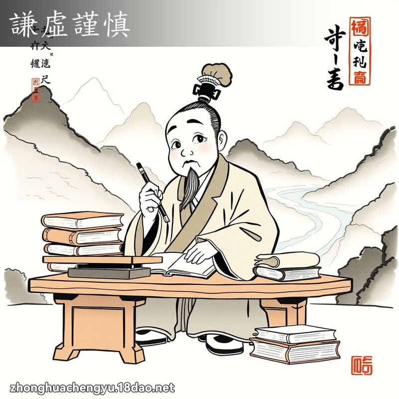 謙虛謹慎 - 中華成語配圖