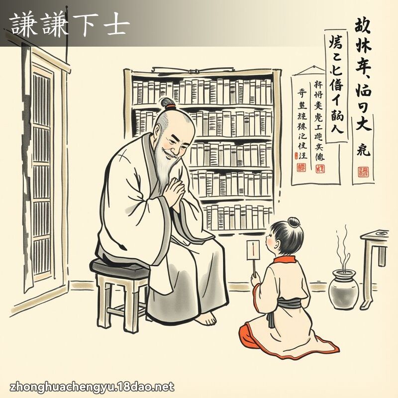 謙謙下士 - 中華成語配圖