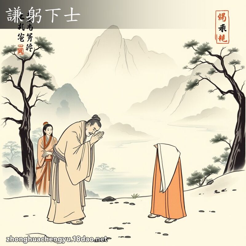 谦躬下士 - 中华成语配图