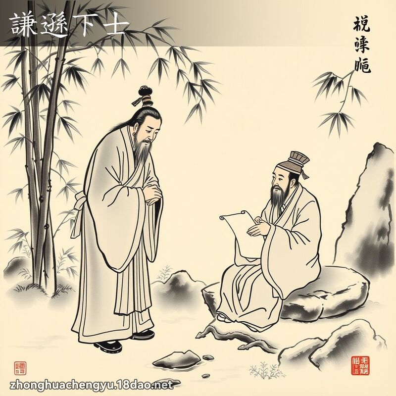 謙遜下士 - 中華成語配圖