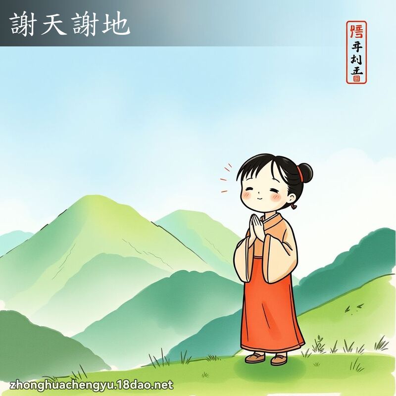 謝天謝地 - 中華成語配圖