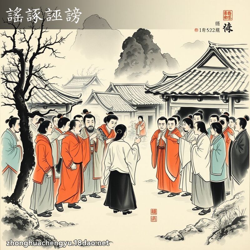 謠諑誣謗 - 中華成語配圖