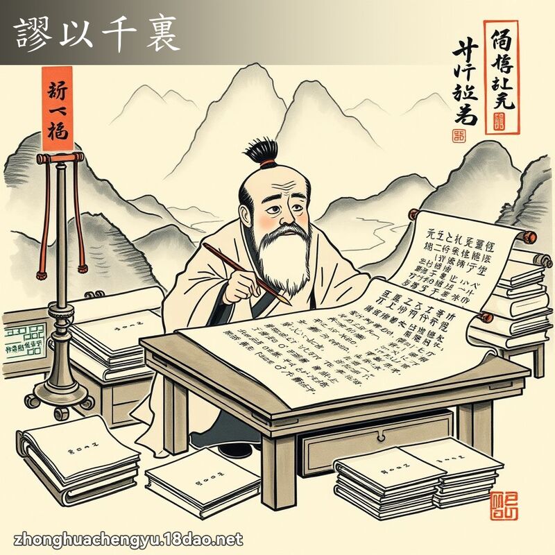 謬以千裏 - 中華成語配圖
