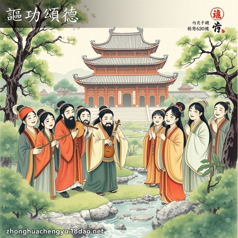 謳功頌德 - 中華成語配圖