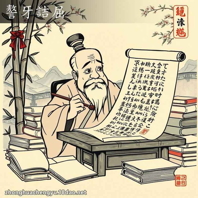 謷牙詰屈 - 中華成語配圖