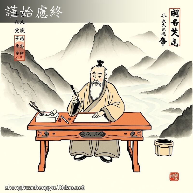 謹始慮終 - 中華成語配圖