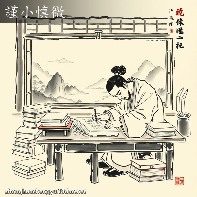 謹小慎微 - 中華成語配圖