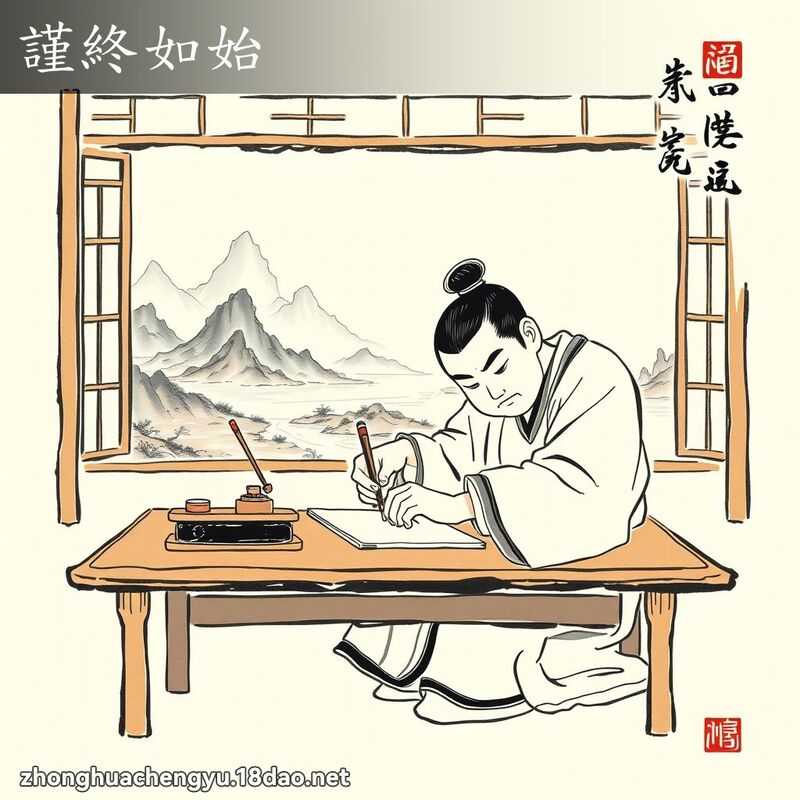 谨终如始 - 中华成语配图