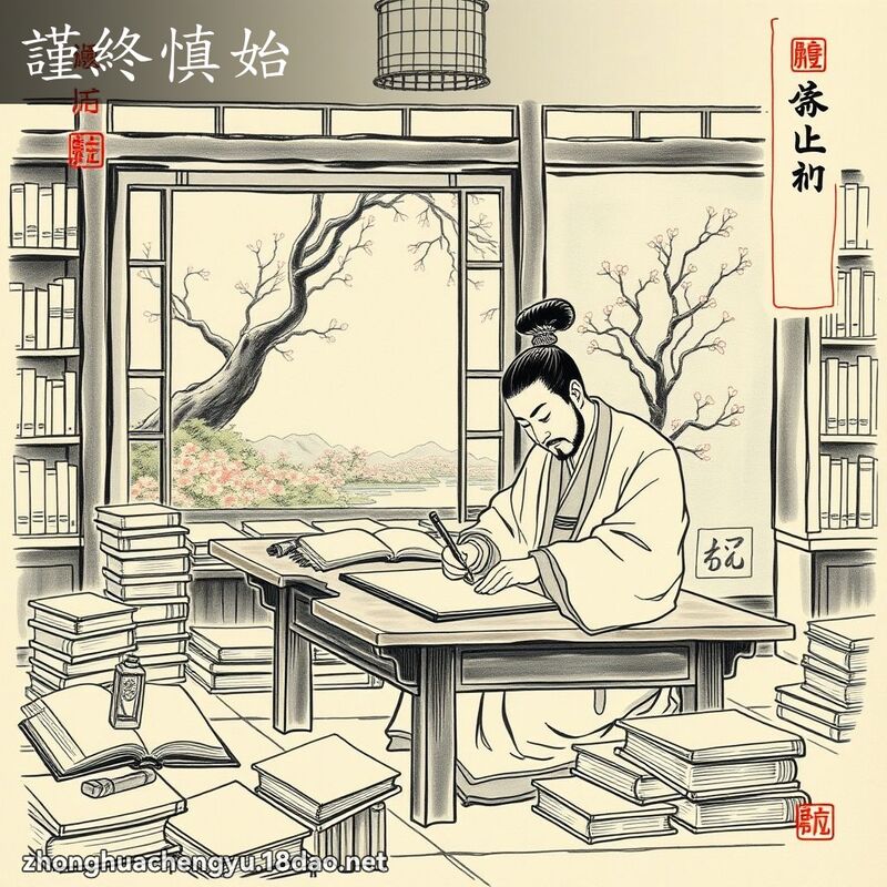 谨终慎始 - 中华成语配图
