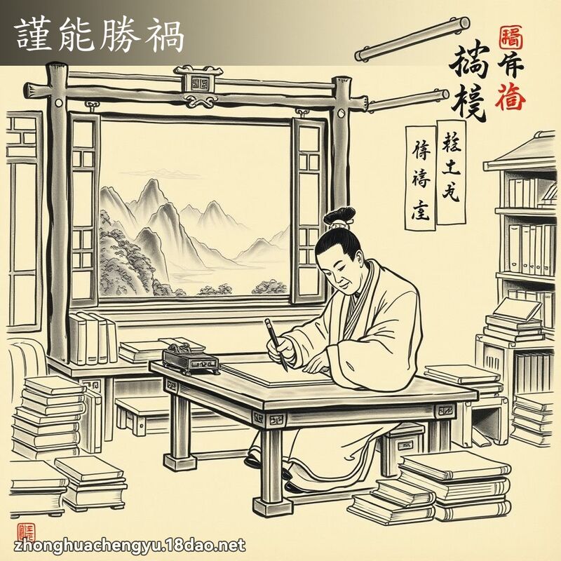 謹能勝禍 - 中華成語配圖