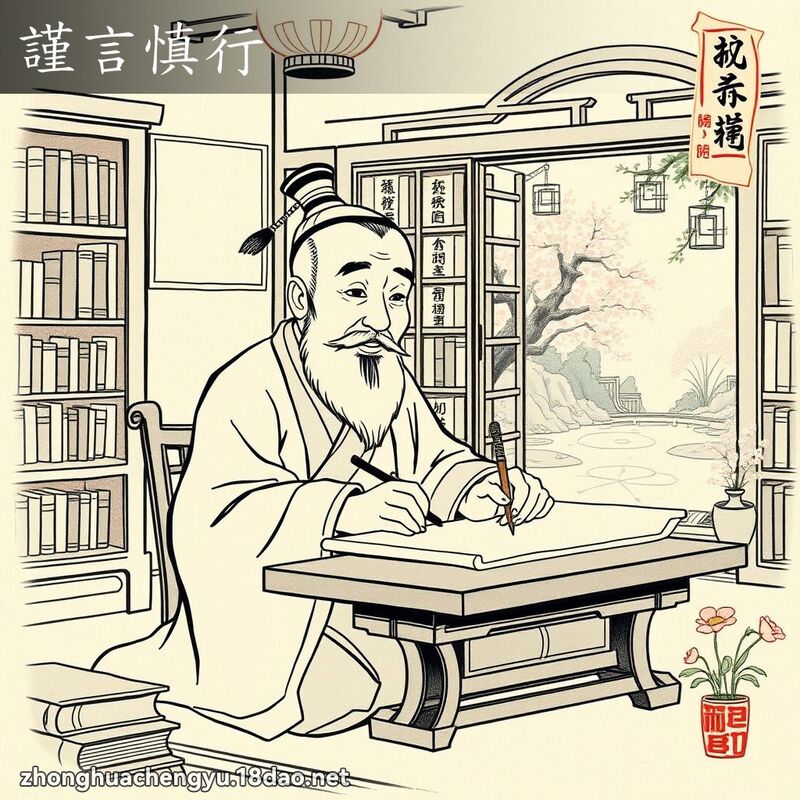 謹言慎行 - 中華成語配圖