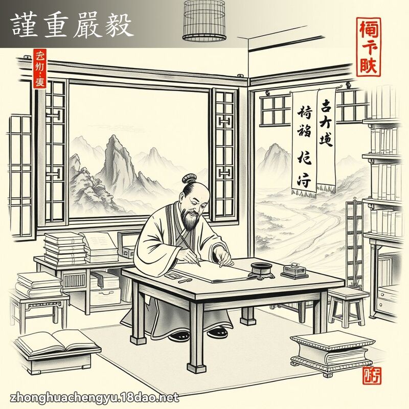 謹重嚴毅 - 中華成語配圖