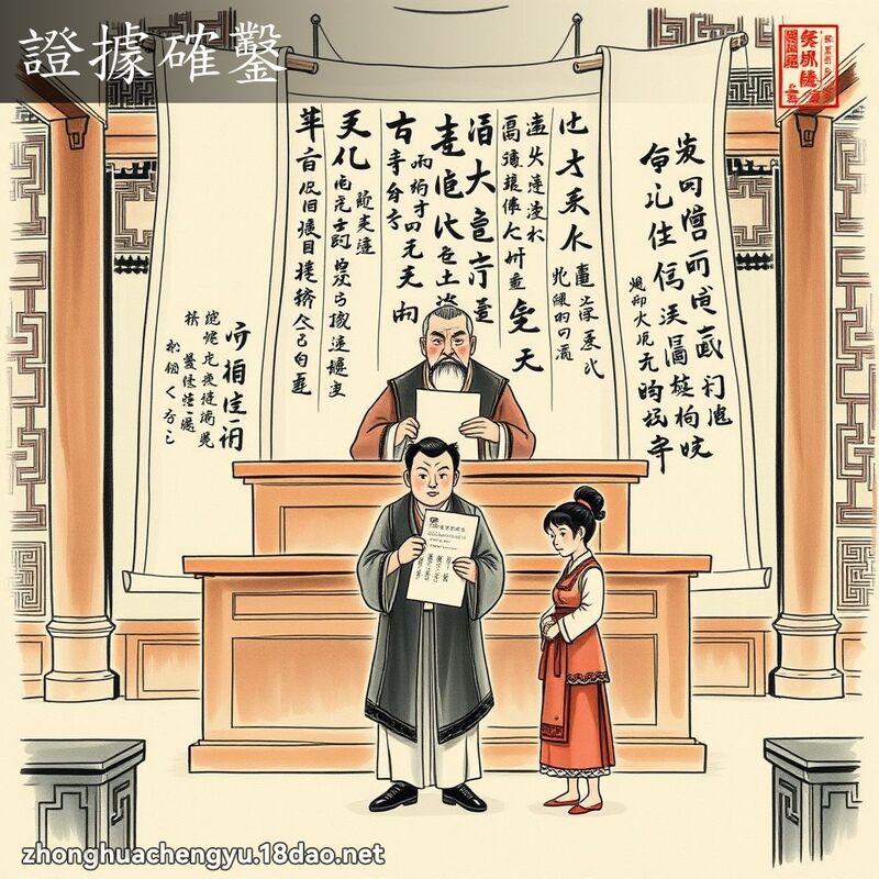 證據確鑿 - 中華成語配圖