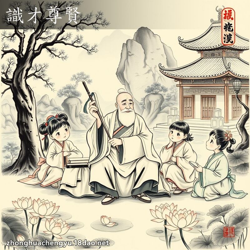 識才尊賢 - 中華成語配圖
