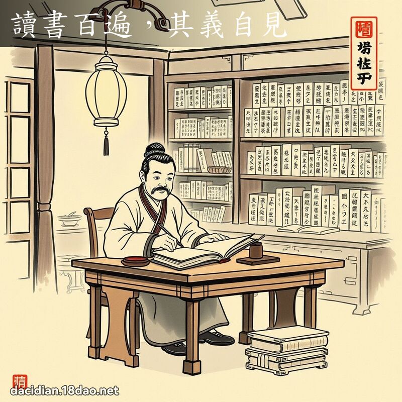 读书百遍,其义自见 配图