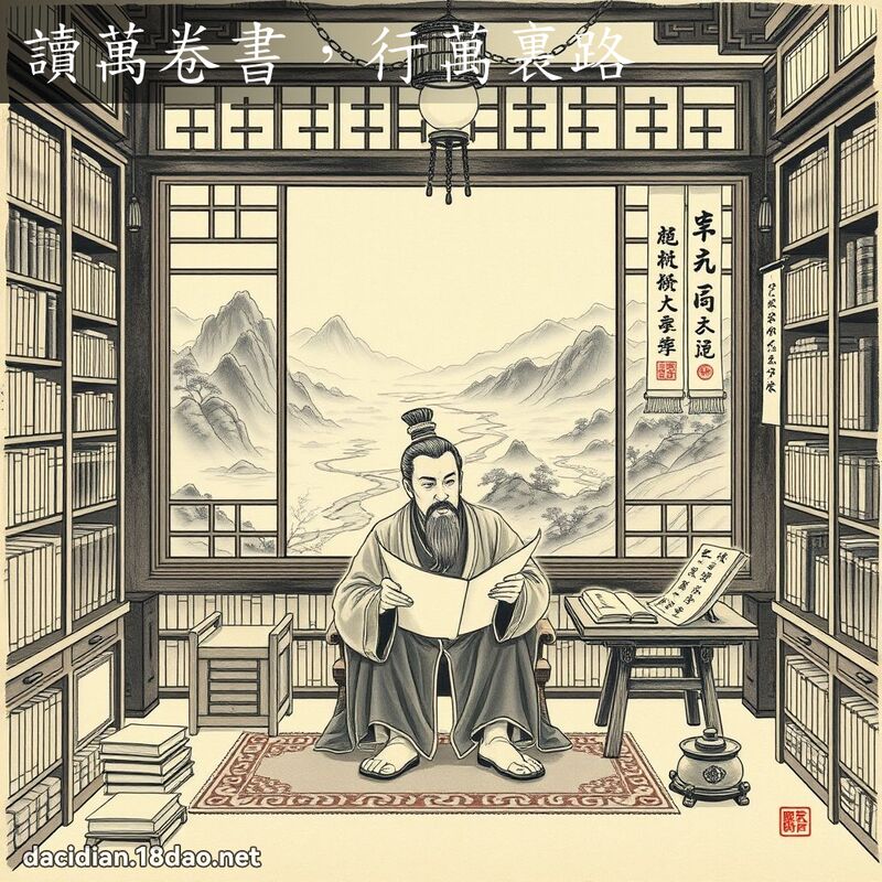 读万卷书,行万裏路 配图