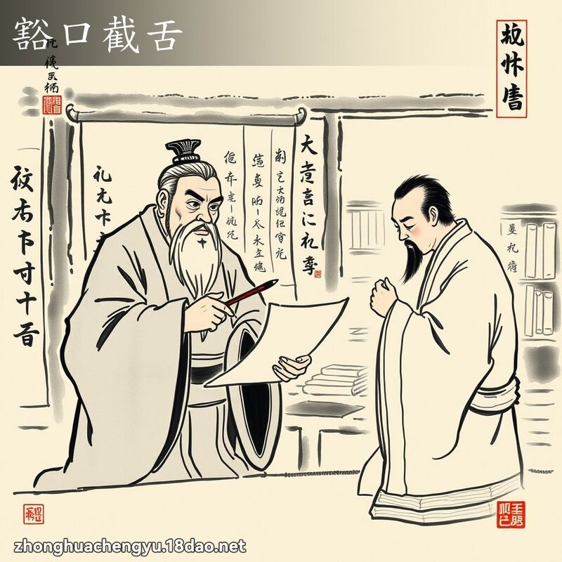 豁口截舌 - 中華成語配圖