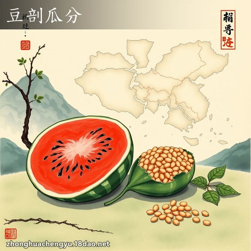 豆剖瓜分 - 中華成語配圖