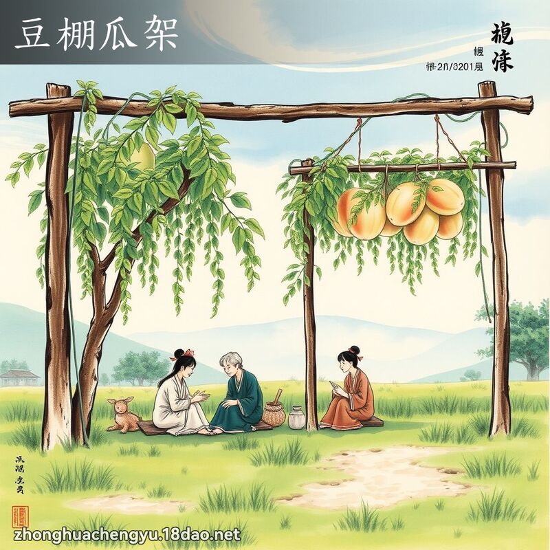 豆棚瓜架 - 中華成語配圖